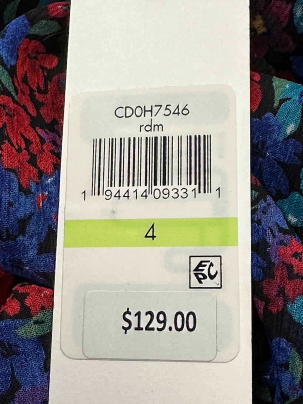 Calvin Klein Flutter Sleeve Midi Ditsy Floral Dress NWT Size 4 - Picture 6 of 9